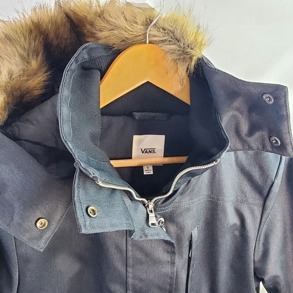 Vans Warm Winter Fur trim Hooded Jacket Car Coat Length - Picture 10 of 14